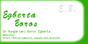egberta boros business card